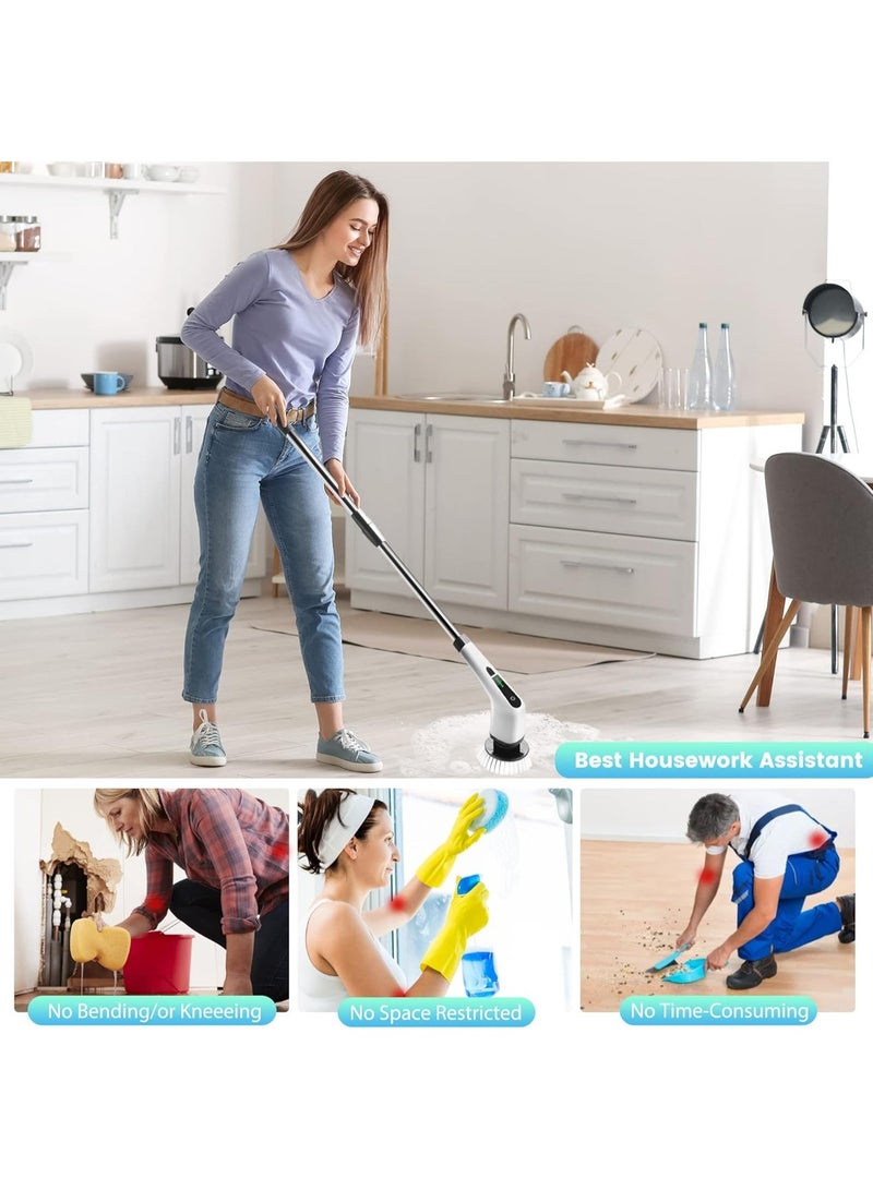 Electric Spin Scrubber Rechargeable Cleaning Brush with 7 Replaceable Brush Heads, Cordless and Portable Power Scrubber, Electric Bathroom Scrubber for Cleaning Tile, Sink, Window, Floor, Tub, Car - Image 2